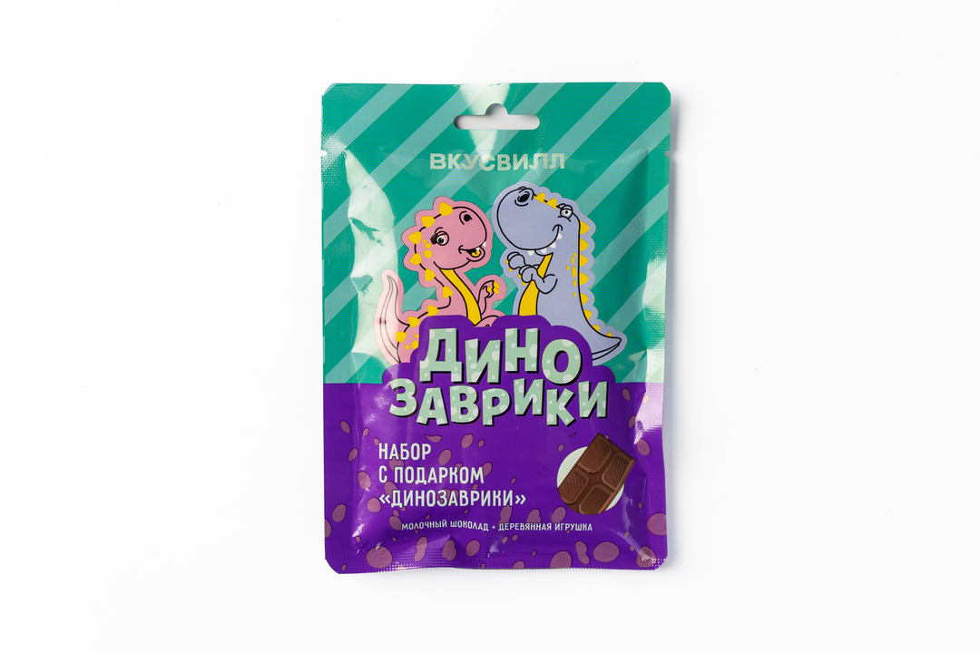 

Набор с шоколадом молочным и подарком ВкусВилл Динозаврики 25 г
