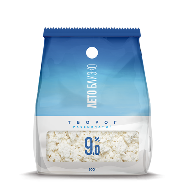 Творог Лето близко рассыпчатый 9%