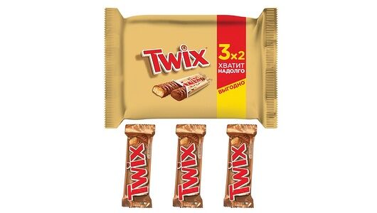 Twix шоколадный батончик с карамелью, пачка 165 г