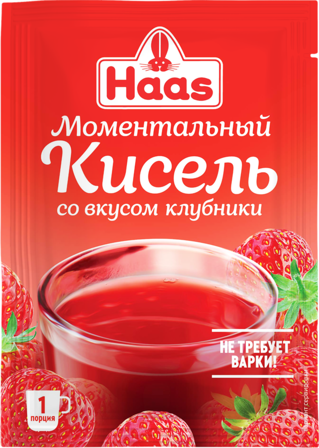 

Кисель моментального приготовления Haas Клубника 30 г