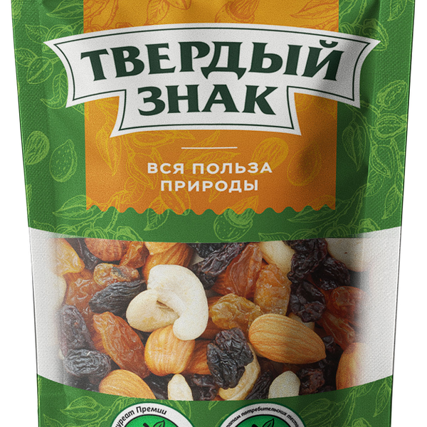 Смесь Твердый знак жареные орехи и изюм, 90 г