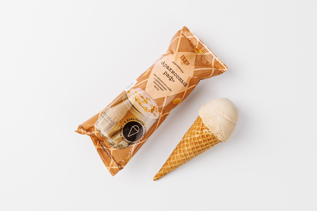 

Мороженое Арахисовый раф в ваф. рожке Продукт замороженный