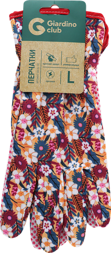 Перчатки садовые GIARDINO CLUB р. M, L, текстильные с высоким манжетом. Арт.SH-GL-02