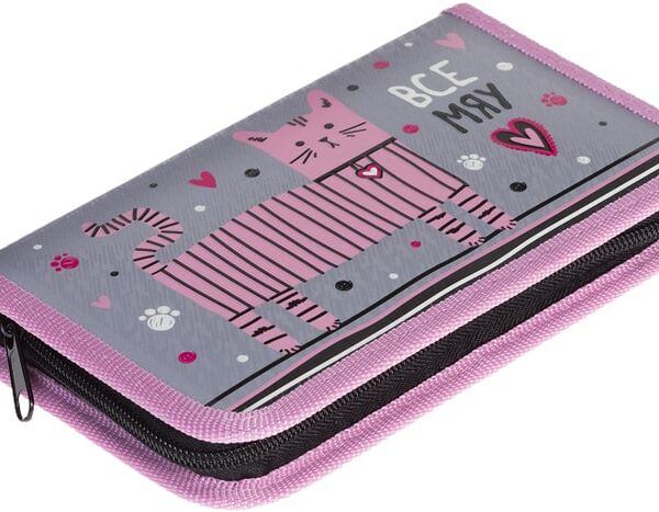 Пенал Hatber Усатый полосатый 3D с таблицей умножения 19*11.5см