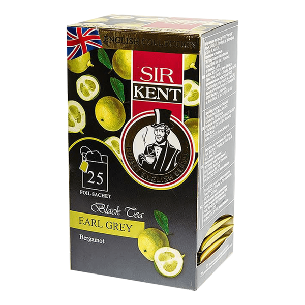 Чай Sir Kent Earl Grey черный с ароматом бергамота 25х1.8г