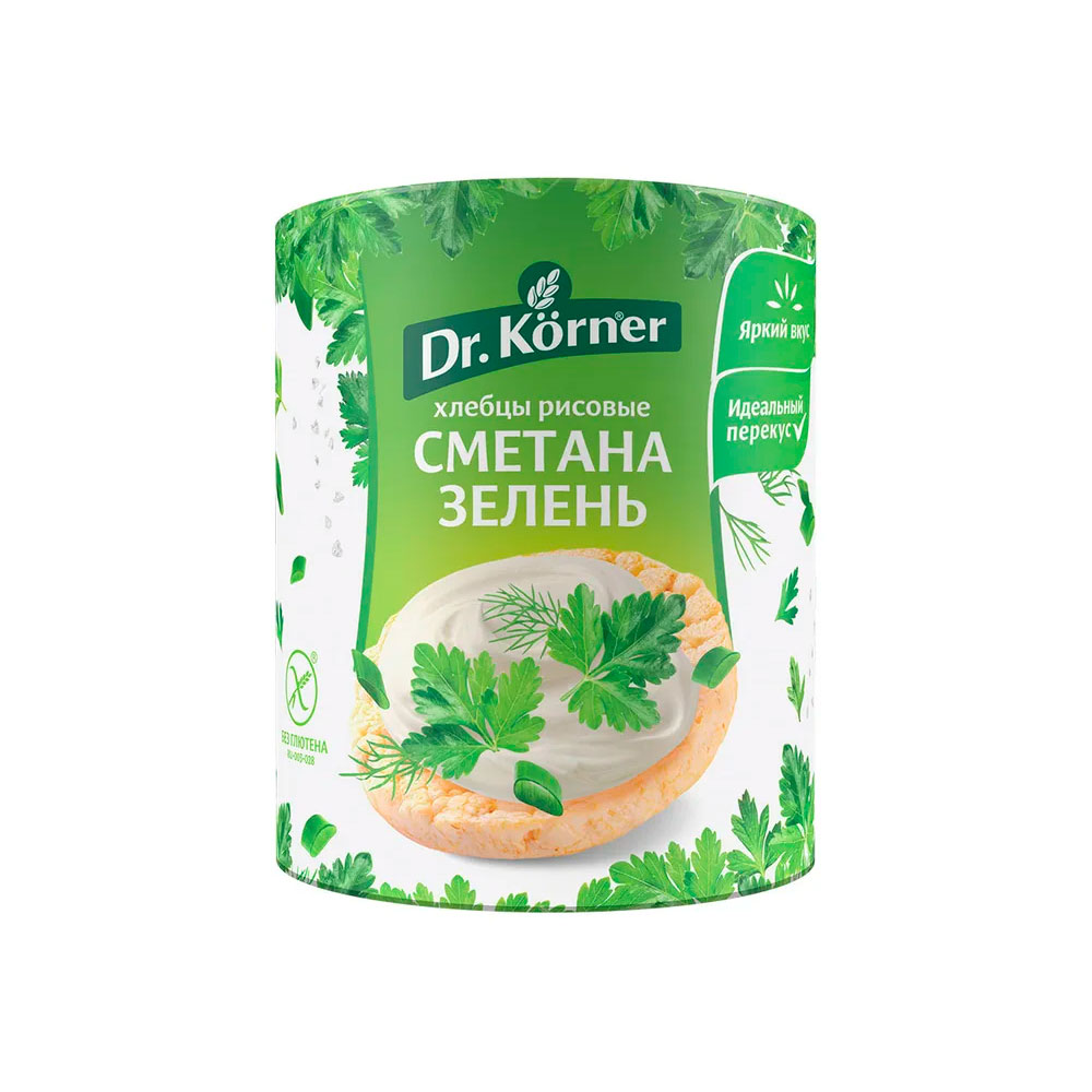 

Хлебцы Dr.Korner хрустящие рисовые со сметаной и зеленью 80 г