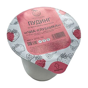 Пудинг-Чиа Тростник из кокосового молока клубника 130г, Россия