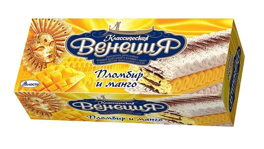 Мороженое рулет Талосто Классическая Венеция Пломбир и Манго 12%