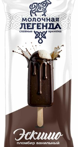 Мороженое Молочная легенда эскимо пломбир ванильный в глазури 12% 70 г