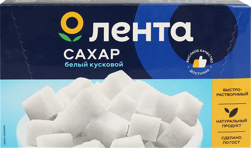 Сахар-рафинад ЛЕНТА белый кусковой категория Экстра ГОСТ