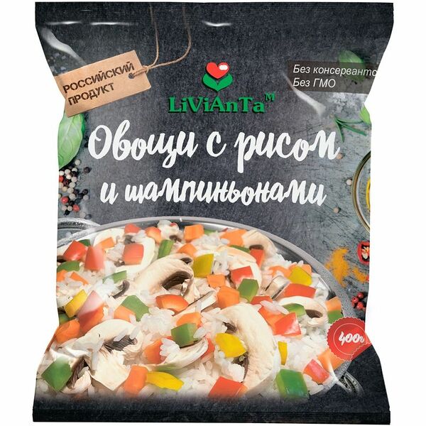 Смесь овощная LiViAnTa с рисом и шампиньонами 400 г