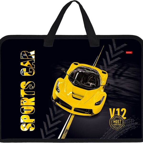 Папка для тетрадей Hatber Автоспорт с ручками на молнии А4 24.5*34*3.5см