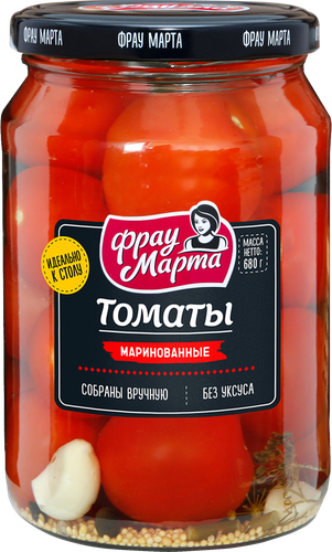 

Томаты Фрау Марта маринованные 680 г