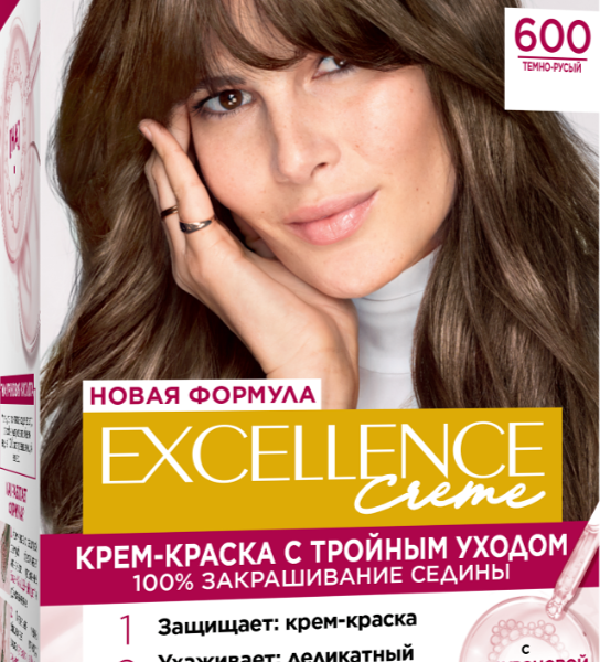 Стойкая крем-краска для волос Excellence, оттенок 6.00 Темно-русый, 192 мл