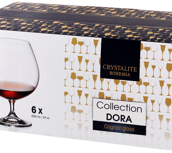 Набор бокалов для коньяка CRYSTALITE BOHEMIA Дора 690мл Арт. 4S032/690д, 6шт