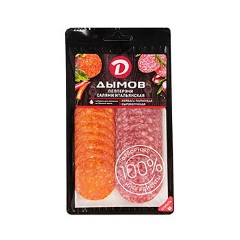 Ассорти колбас с/к (пепперони, салями итальянская) в нарезке 