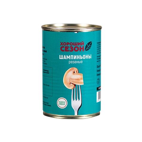 Шампиньоны консервированные Хороший сезон резаные 400г