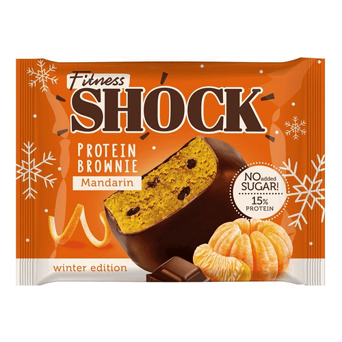 Печенье протеиновое FitnesShock брауни Мандарин глазированное 50 г
