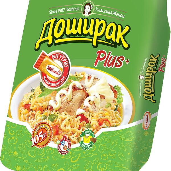 Лапша быстрого приготовления Доширак Plus со вкусом Курицы