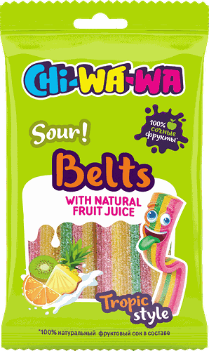 Мармелад Chi-Wa-Wa ремешок кислый со вкусом ананаса и лимона