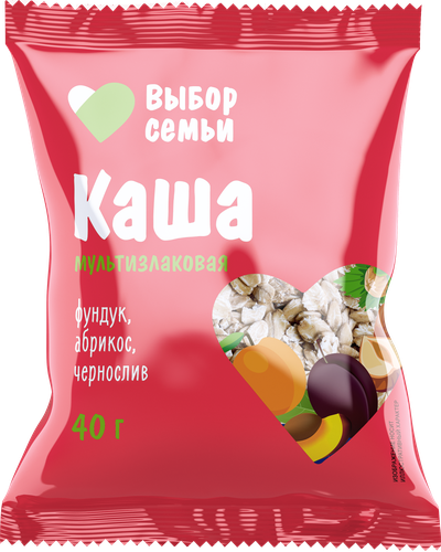

Каша мультизлаковая Выбор Семьи Фундук, абрикос и чернослив, 40 г