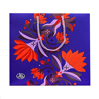 Пакет подарочный «Азбука вкуса» Аметистовый с орнаментом 30х30х14см