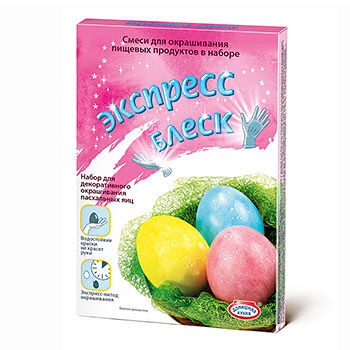 Набор для окрашивания пасхальных яиц Домашняя кухня Экспресс блеск в ассортименте