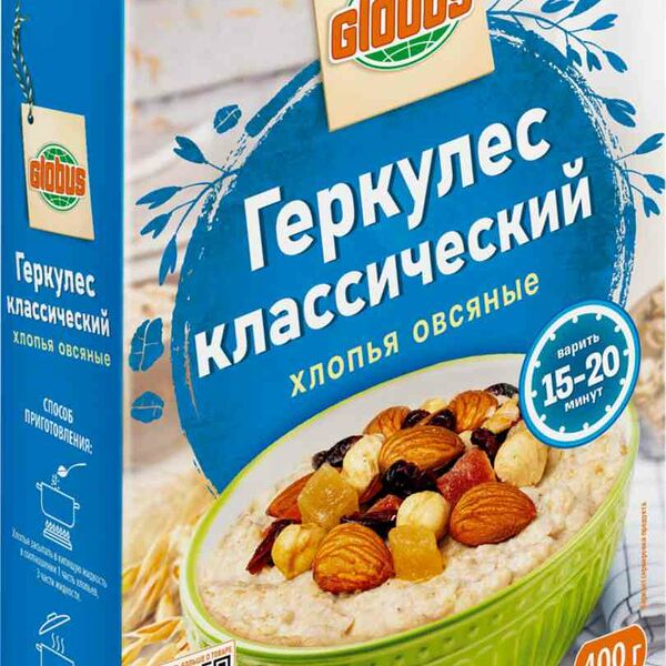 Геркулес Глобус классический хлопья овсяные, 400Г