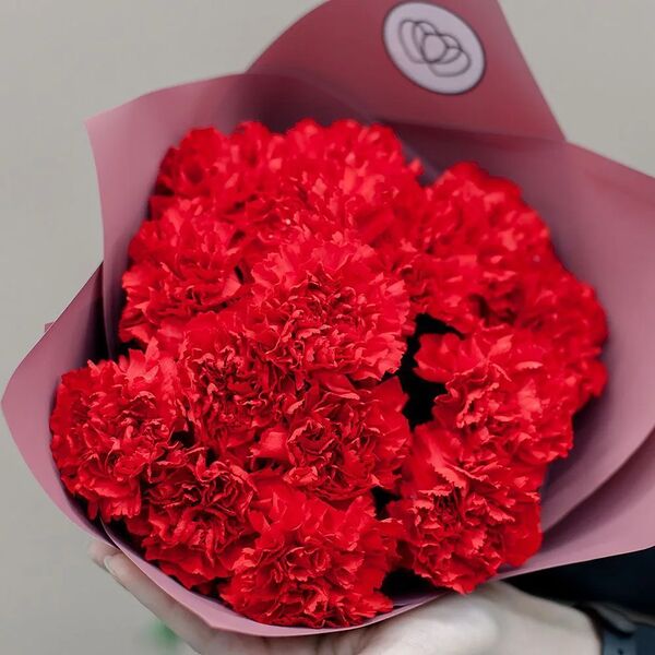 Букет из 15 красных гвоздик
