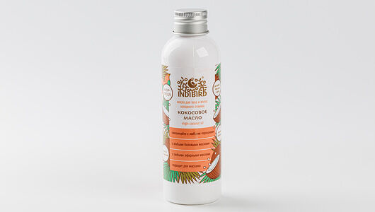 Масло кокосовое Indibird холодный отжим для тела и волос 