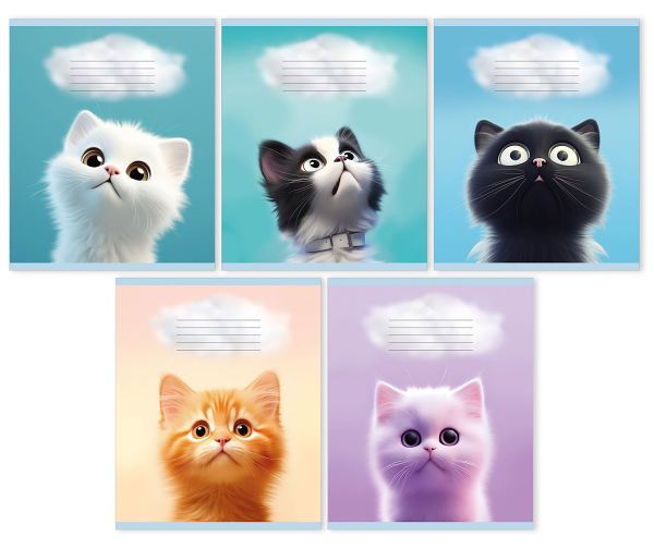 Тетрадь Listoff Жизнь котят А5 линейка, 18 л цвет в ассортименте, 1шт