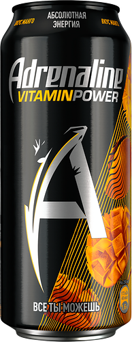 Энергетический напиток Adrenaline Vitamin Power со вкусом манго 0,449л