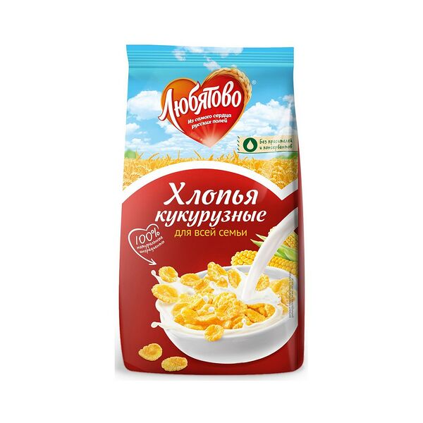 Хлопья кукурузные Любятово 300г