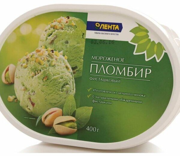 Мороженое Лента пломбир фисташковое
