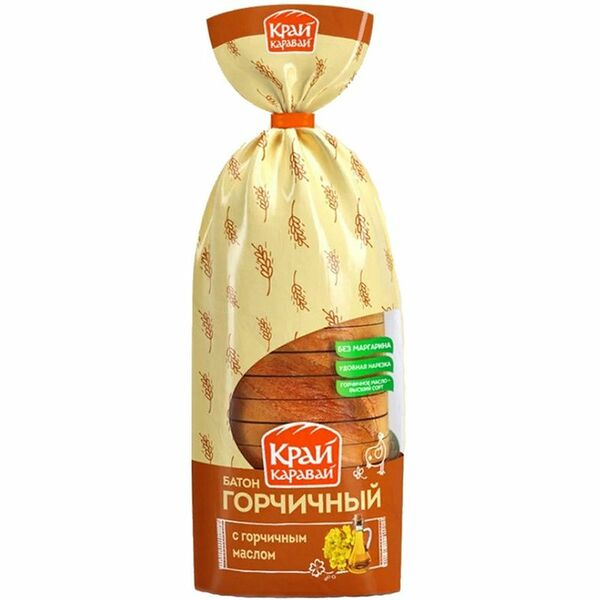Батон Горчичный ТольяттиХлеб высший сорт в нарезке
