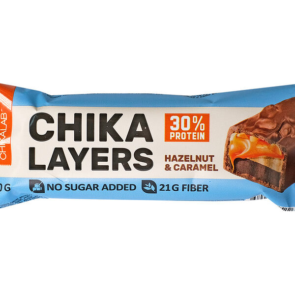 Батончик глазированный Chikalab Лесной орех с карамелью 60 г