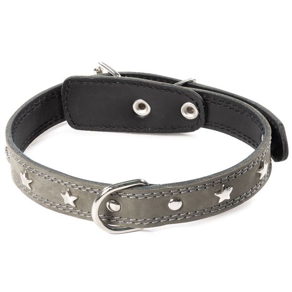 Ошейник Гамма Милитари нат. кожа зеленый для собак