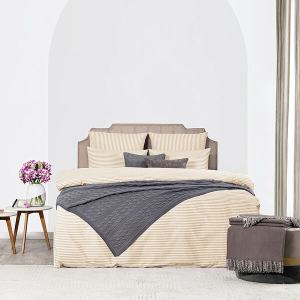 Пододеяльник Medsleep Линдау, Евро, 200х215 см, перкаль, светло-бежевый