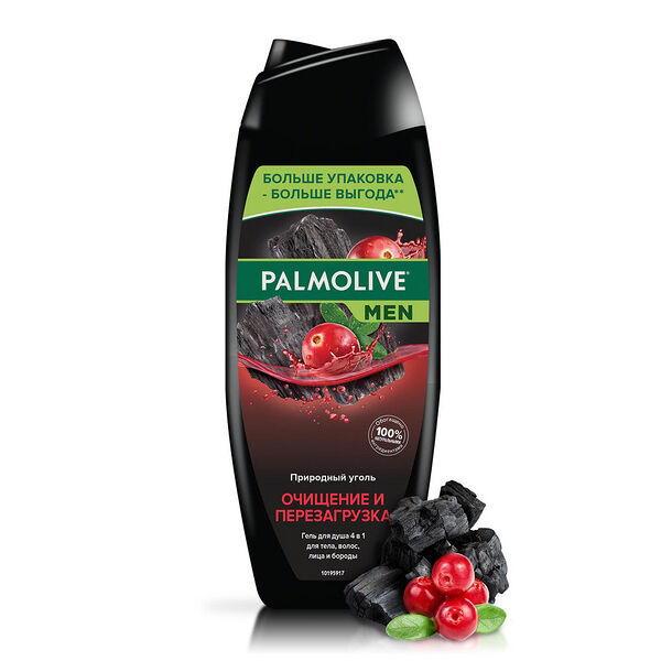 Гель для душа Palmolive Men Очищение и перезагрузка 4в1 для тела волос лица и бороды, 500мл
