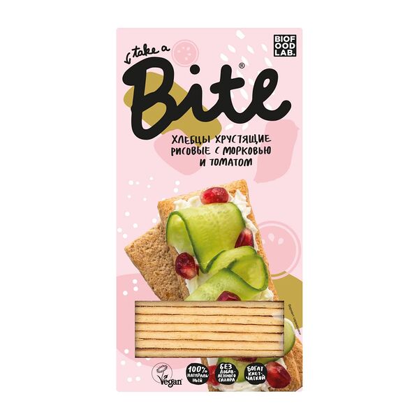 Хлебцы хрустящие рисовые Take a Bite с морковью и томатом