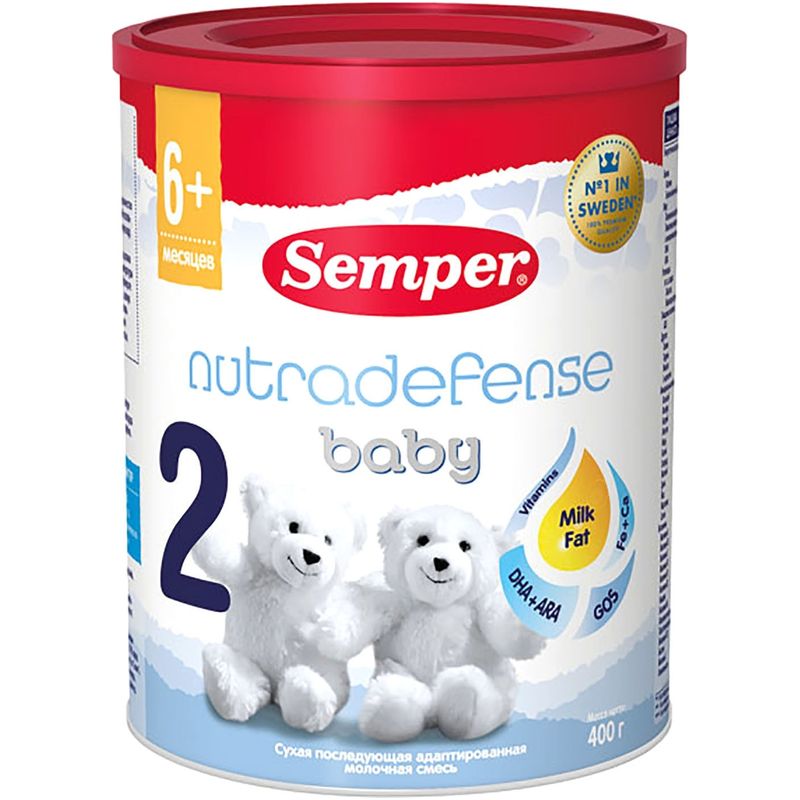 

Молочная смесь сухая Semper Nutradefense Baby 2, с 6 месяцев 400 г
