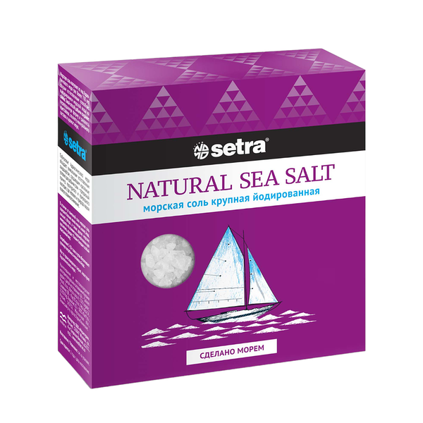Соль Setra морская натуральная крупная 500г