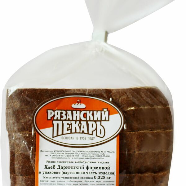 Хлеб Дарницкий формовой Рязанский пекарь нарезанная часть