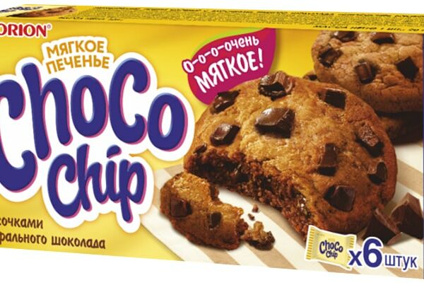 Печенье Choco Chip с кусочками темного шоколада 120г