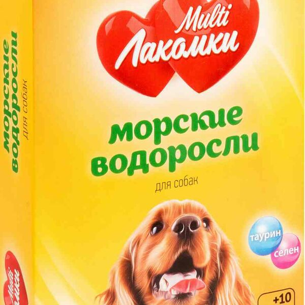 Витаминное лакомство для взрослых собак Multi Лакомки Морские водоросли, 100 таблеток