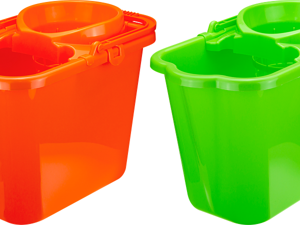 Ведро IDEA 9.5л с отжимом, прямоугольное, оранжевый/ярко-зеленый, 1 шт., в ассортименте