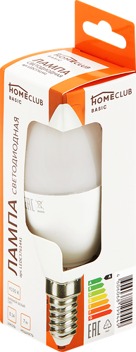 Лампа светодиодная HOMECLUB C37 5, E14, 5/7Вт 4100К
