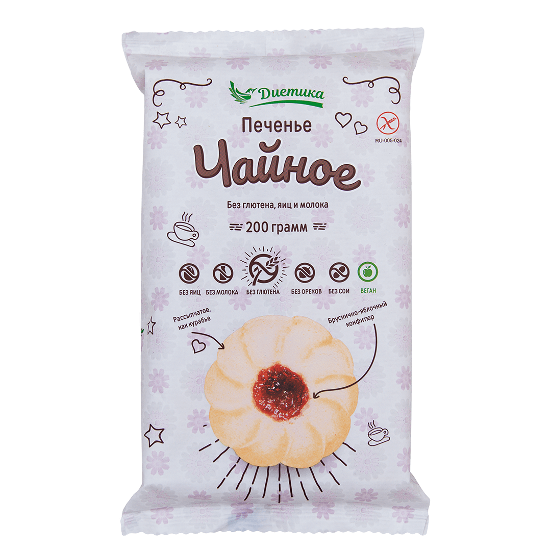 

Печенье овсяное Диетика безглютеновое сдобное 200 г