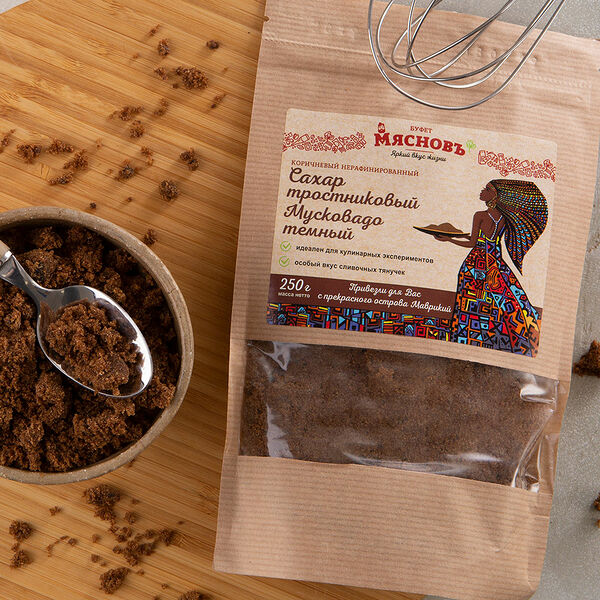 Сахар тростниковый МясновЪ Буфет от КуулКлевер Мусковадо темный 250 г