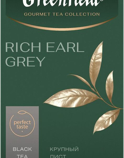 Чай черный Greenfield Rich Earl Grey байховый с ароматом бергамота и пряностей 100г